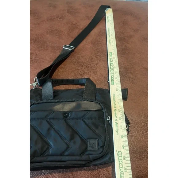 Ihkwip mini tote encore edition Black Nylon Quilted Crossbody Bag Satchel Travel - Picture 2 of 8